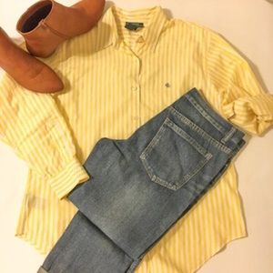 Lauren Ralph Lauren Button Down Striped Blouse